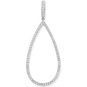 9ct White Gold 0.23ct Pear Shaped Drop Pendant