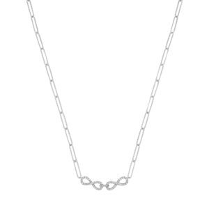 9ct White Gold 0.24ct Diamond Infinity Necklace