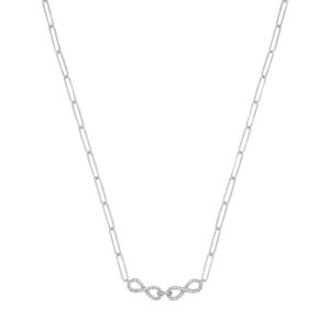 9ct White Gold 0.24ctw (chain 17")