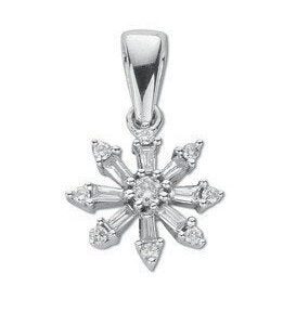 9ct White Gold 0.25ct Diamond Cluster Pendant