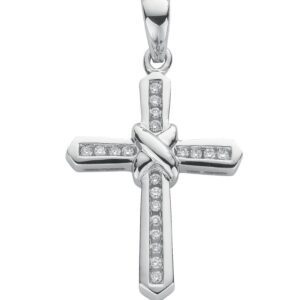 9ct White Gold 0.25ct Diamond Cross