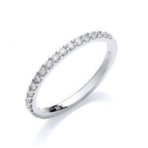 9ct White Gold 0.27ct 50% Set Diamond Half Et Ring