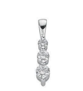 9ct White Gold 0.31ct Diamond Trilogy Pendant