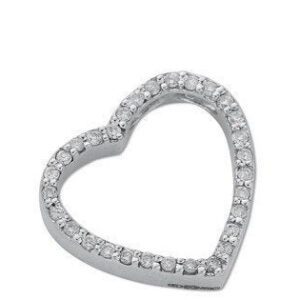 9ct White Gold 0.32ct Diamond Heart Pendant
