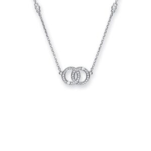 9ct White Gold 0.34ct Diamond Necklace (17in/43cm) Chain