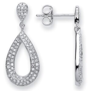 9ct White Gold 0.34cts Dia Pear Shape Earrings