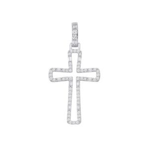 9ct White Gold 0.40ctw Cross Pendant