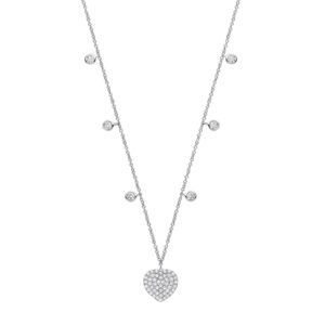 9ct White Gold 0.45ctw Heart Necklace