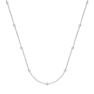 9ct White Gold 0.50ct Diamond By The Yard Necklace (18in/45cm)