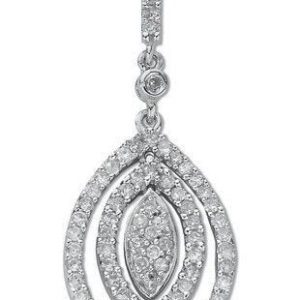 9ct White Gold 0.50ct Diamond Drop Pendant
