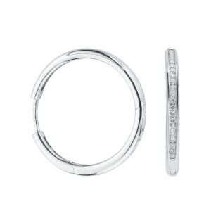 9ct White Gold 0.50ct Diamond Hoop Earrings