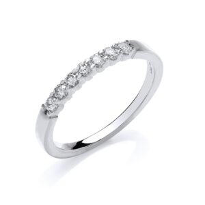 9ct White Gold D0.25ct Diamond Half Et Ring