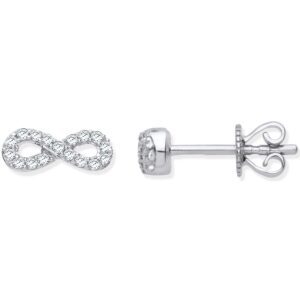 9ct White Gold Infinity 0.15ctw Diamond Studs