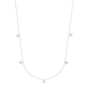 9ct White Gold Rub-over 0.25ctw Diamond (18in/45cm) Chain