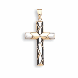 9ct White & Yellow Gold Cross