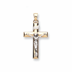 9ct White & Yellow Gold Crucifix