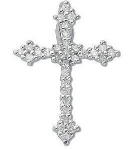 9ct Whte Gold 0.25ct Diamond Cross