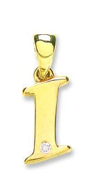 9ct Yellow Gold 0.01ct Diamond I Initial