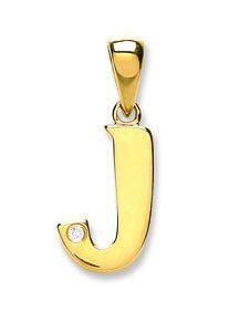 9ct Yellow Gold 0.01ct Diamond J Initial