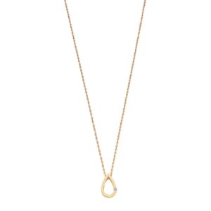 9ct Yellow Gold 0.04ct Diamond Tear Drop Pendant With 18in/45cm Chain