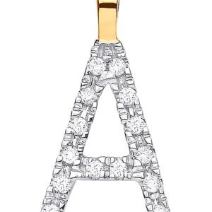 9ct Yellow Gold 0.05ct Diamond A Initial