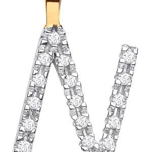 9ct Yellow Gold 0.05ct Diamond N Initial