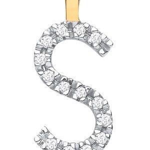9ct Yellow Gold 0.05ct Diamond S Initial