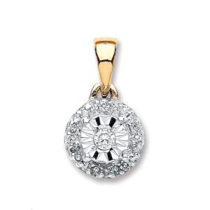 9ct Yellow Gold 0.07ct Diamond Pendant