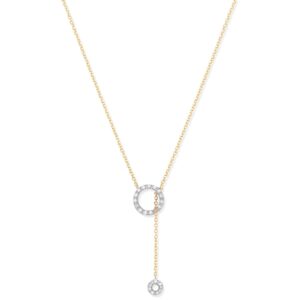 9ct Yellow Gold 0.09ctw Tassel Through Circle Of Life Pendant (18in/45cm) Chain