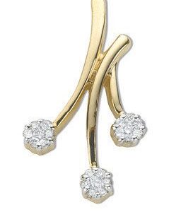 9ct Yellow Gold 0.16ct Diamond Drop Pendant