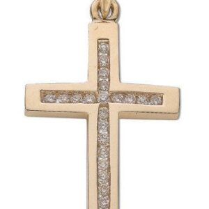 9ct Yellow Gold 0.35ct Diamond Cross