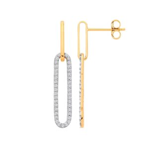 9ct Yellow Gold 0.40ctw Drop Earrings