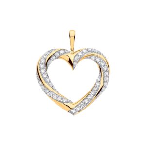 9ct Yellow Gold 0.50ct Diamond Heart Pendant