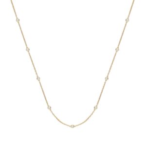 9ct Yellow Gold 0.50ct Rubover Diamond Chain (18in/45cm)