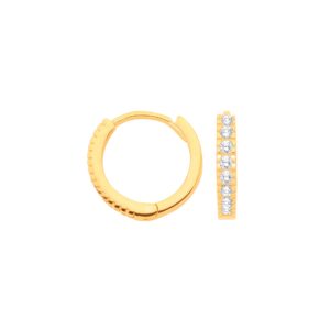 9ct Yellow Gold 11.7mm Cubic Zirconia Huggies