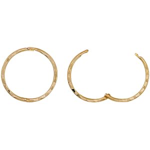 9ct Yellow Gold 12mm D/c Hinged Sleepers