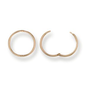 9ct Yellow Gold 12mm Plain Hinged Sleepers