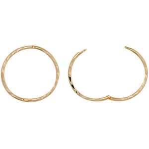 9ct Yellow Gold 14mm D/c Hinged Sleepers