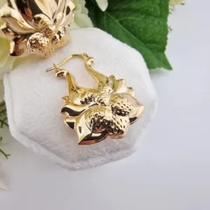 9ct Yellow Gold 32mm Strawberry Creoles