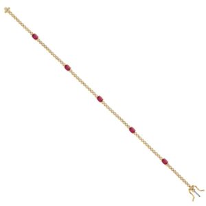 9ct Yellow Gold Bracelet 0.40ct Diamond 1.15ct Ruby