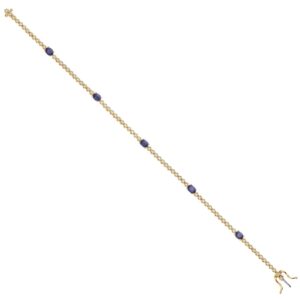 9ct Yellow Gold Bracelet 0.40ct Diamond 1.15ct Sapphire