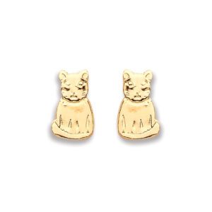 9ct Yellow Gold Cat Studs