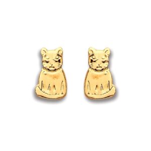 9ct Yellow Gold Cat Studs