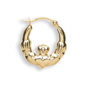 9ct Yellow Gold Claddagh Creoles