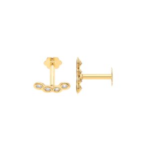 9ct Yellow Gold Cubic Zirconias Ear Cartilage Stud