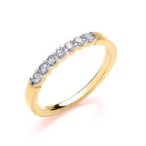 9ct Yellow Gold D.025ct Diamond Half Et Ring