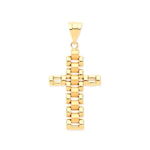 9ct Yellow Gold Fancy Link Cross
