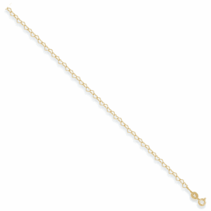 9ct Yellow Gold Heart Anklet