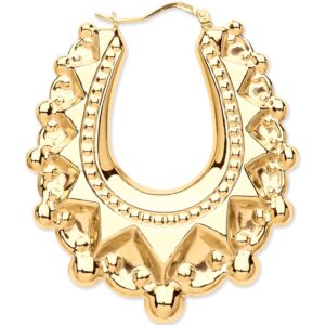 9ct Yellow Gold Large Traditional Creoles Earrings