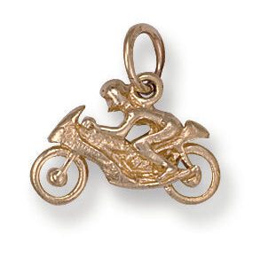 9ct Yellow Gold Motorbike Pendant